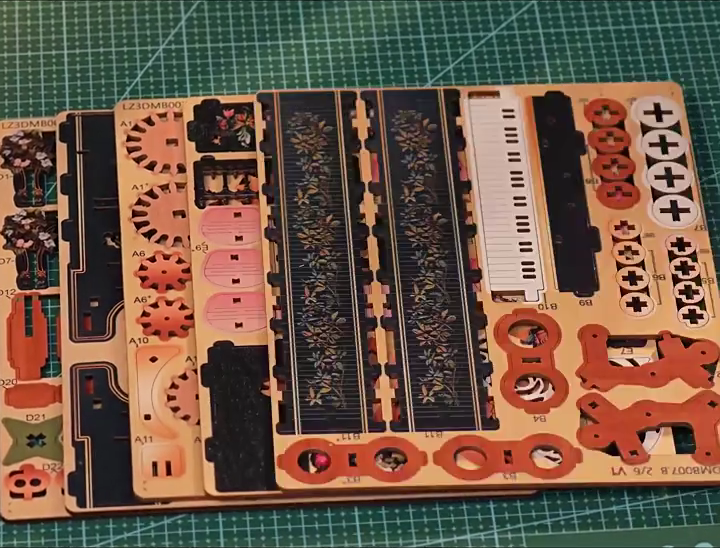 Pre-cut wooden boards from the Floral Waltz kit