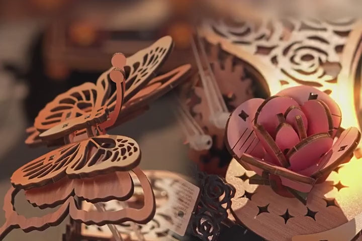 The butterfly and rose on Floral Waltz turning together